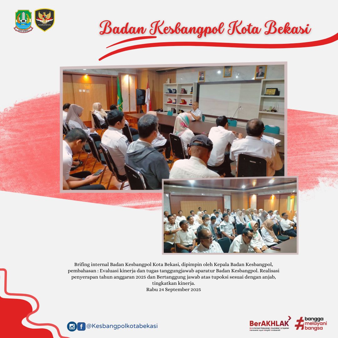 brifing internal badan kesbangpol kota bekasi