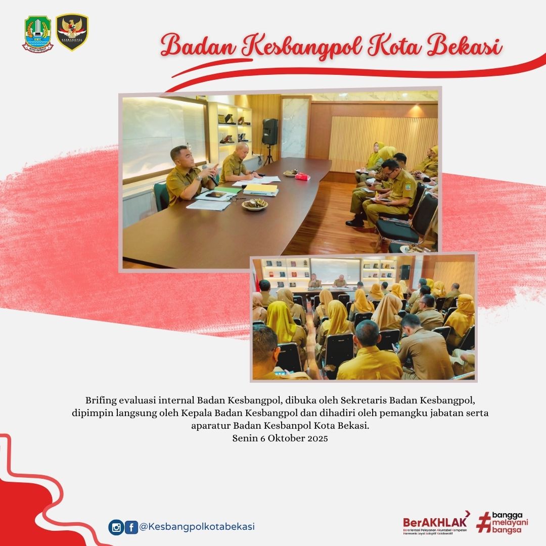 brifing evaluasi internal badan kesbangpo