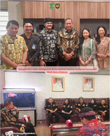 sangprabu jaka sampurna kota bekasi dalam audiensi bersama wali kota bekasi.